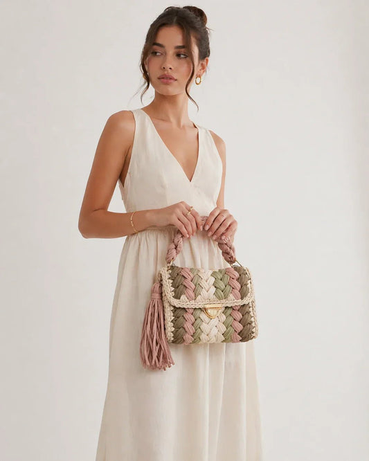 Pastel Dream Woven Handbag — The Bag That Speaks Your Style - Pearl & Tick