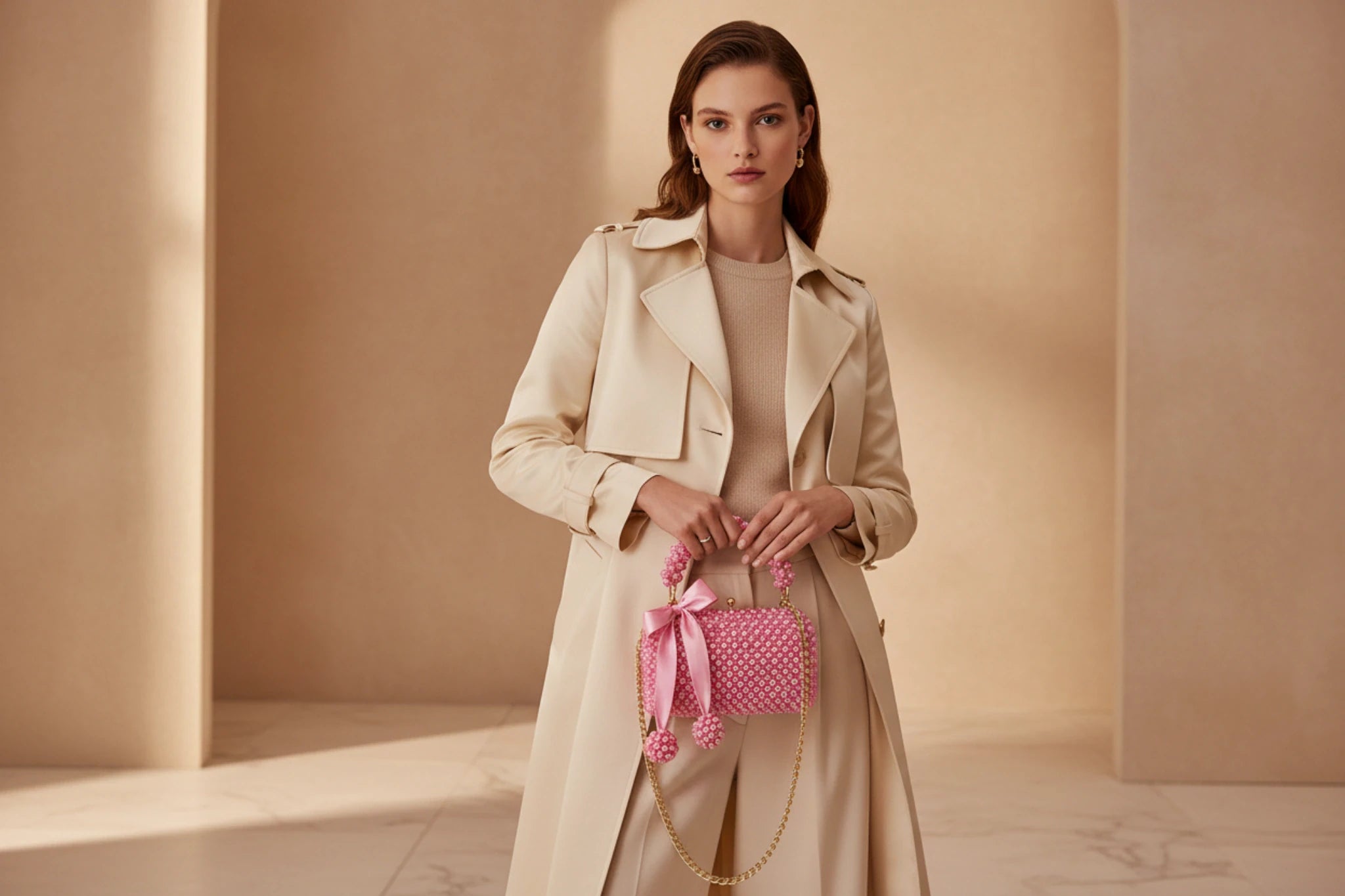 Where elegance meets craftsmanship. Elevate your style with our signature pink pearl handbag, designed for the modern woman."