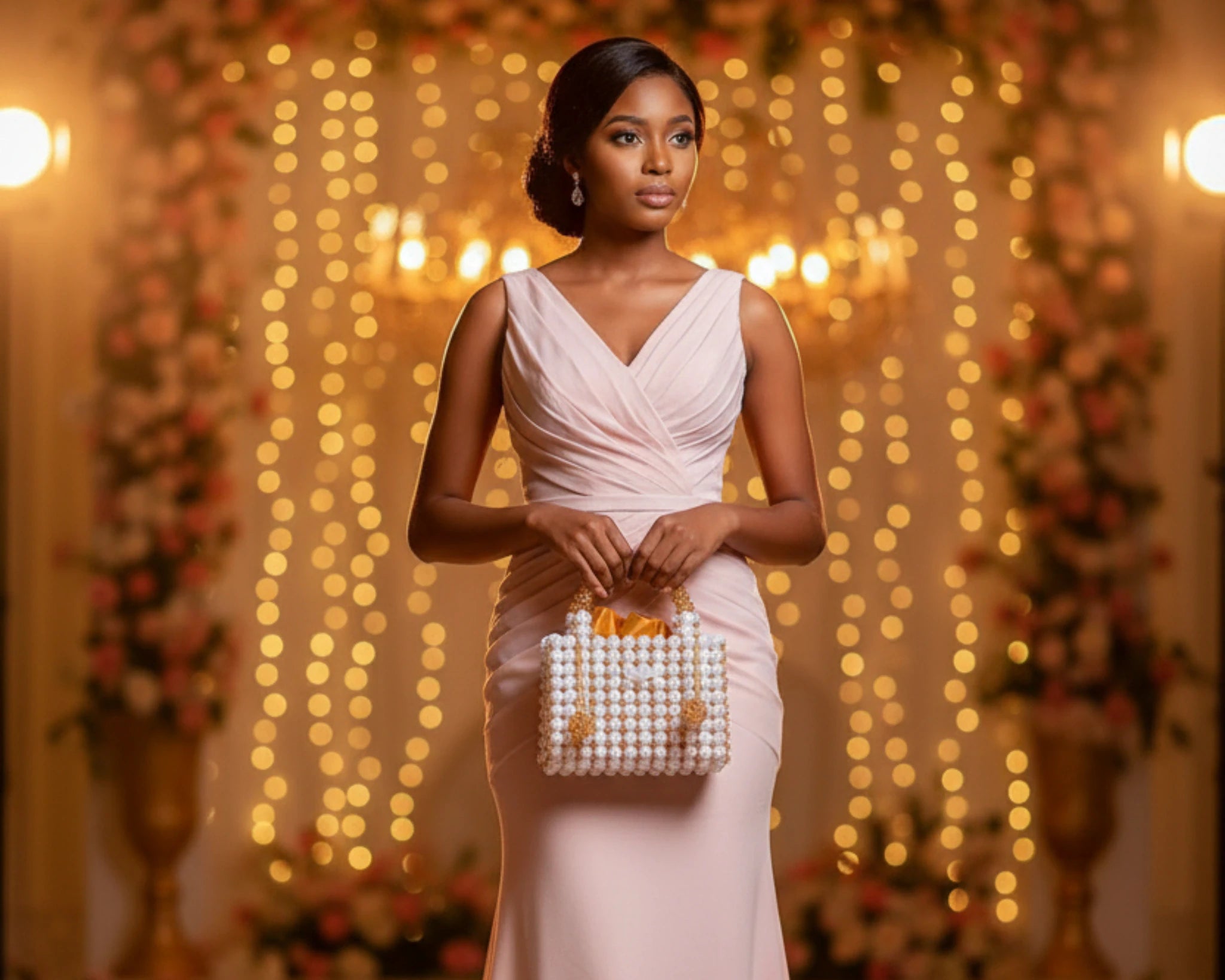 Elevate your evening elegance with the timeless shimmer of our handmade pearl collection."